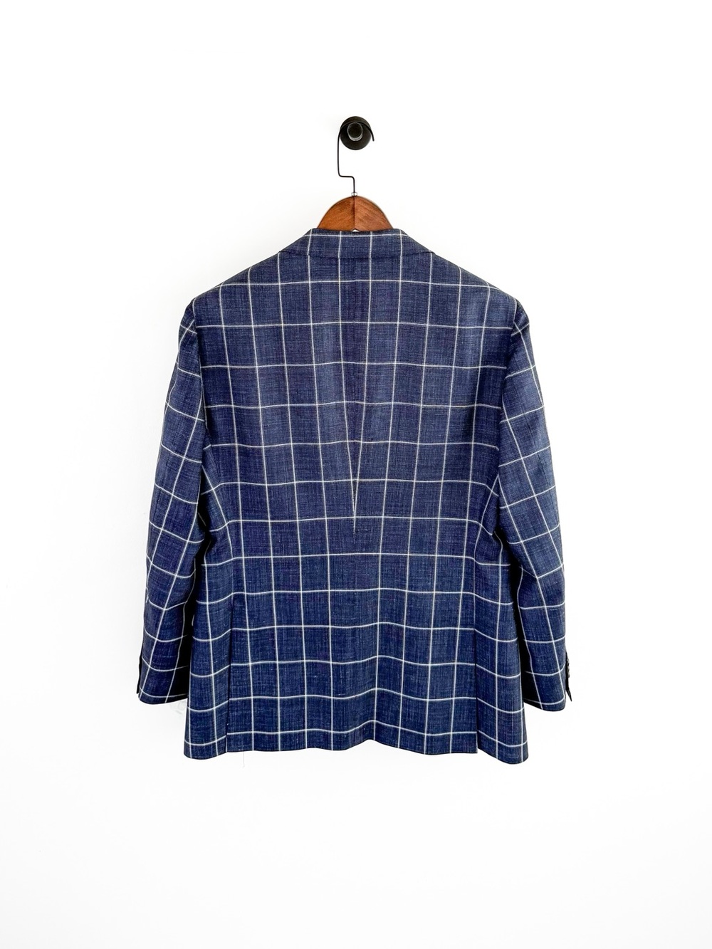 NEW Suitsupply Sienna Men's Blue Windowpane Suit Silk Wool Linen Blue White 40R - Picture 11 of 16